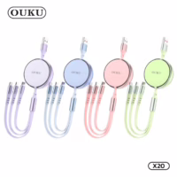 สายชาร์จ 3-in-1 พร้อมตลับเก็บสายชาร์จ Fast Charger 120W ความยาว1.2 เมตร OUKU