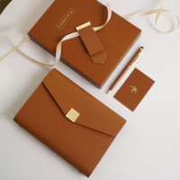 Luxury PU Leather Notebook Gift Set with Box and Pen A5 A6 Ring Binder Model No.B13-42K(สั่งขั้นต่ำ 100 ชิ้น)