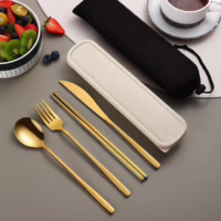 Portable 304 Stainless Steel Portable Gift Cutlery Set Model No.ZS101 (สั่งขั้นต่ำ 100 ชุด)