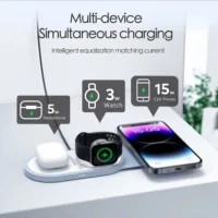 3 in 1 Magnetic Wireless Phone Earphone Smart Watch Charging Station Model No. IS-i8 (สั่งขั้นต่ำ 50 ชิ้น)