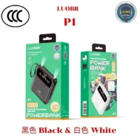 Powerbank with Built-In Cables LED 10000 mAh (มี มอก. & CCC) (สั่งขั้นต่ำ 30 ชิ้น)